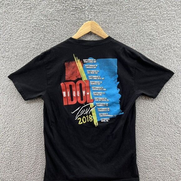 Next Level Apparel Billy Idol 2018 Concert Tour Black T-Shirt Size Small - Picture 2 of 4